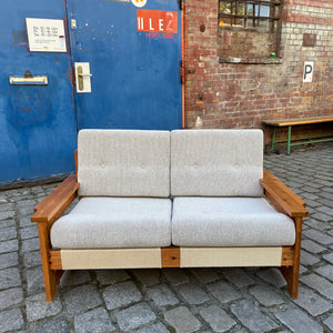 2-Sitzer Sofa beige grau Safari Style