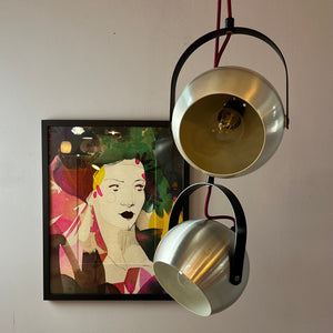 Kugellampe mit Kippmechanismus silber schwarz