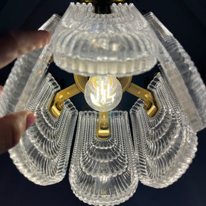 Kleiner Lilien Kronleuchter Glas Messing aus Deutschland
