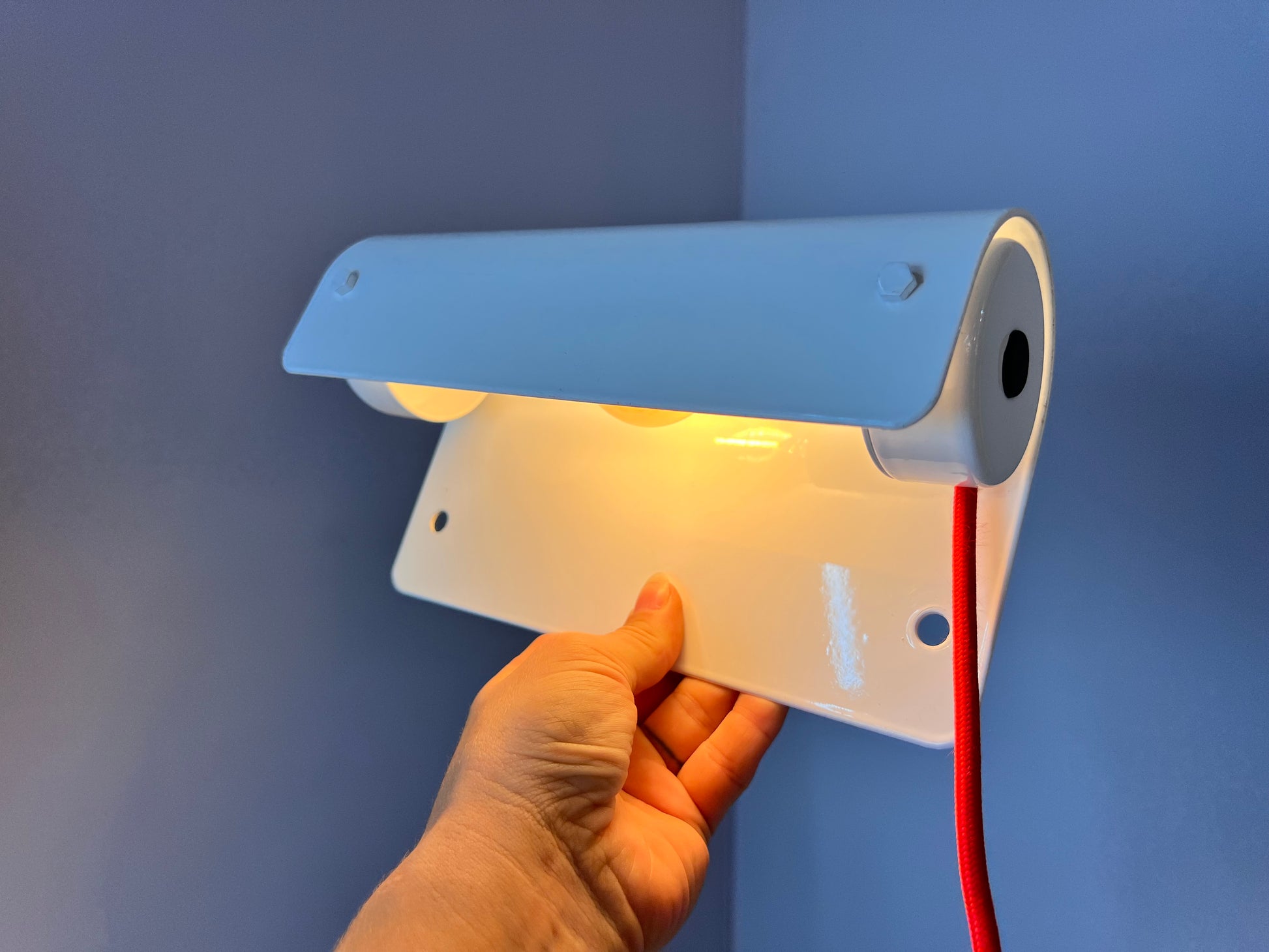 Wandlampe 6/01 weiß mit Schalterkabel von Lampas