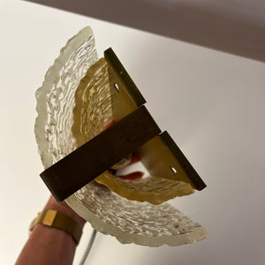 Wandlampe Glas Messing von Orrefors