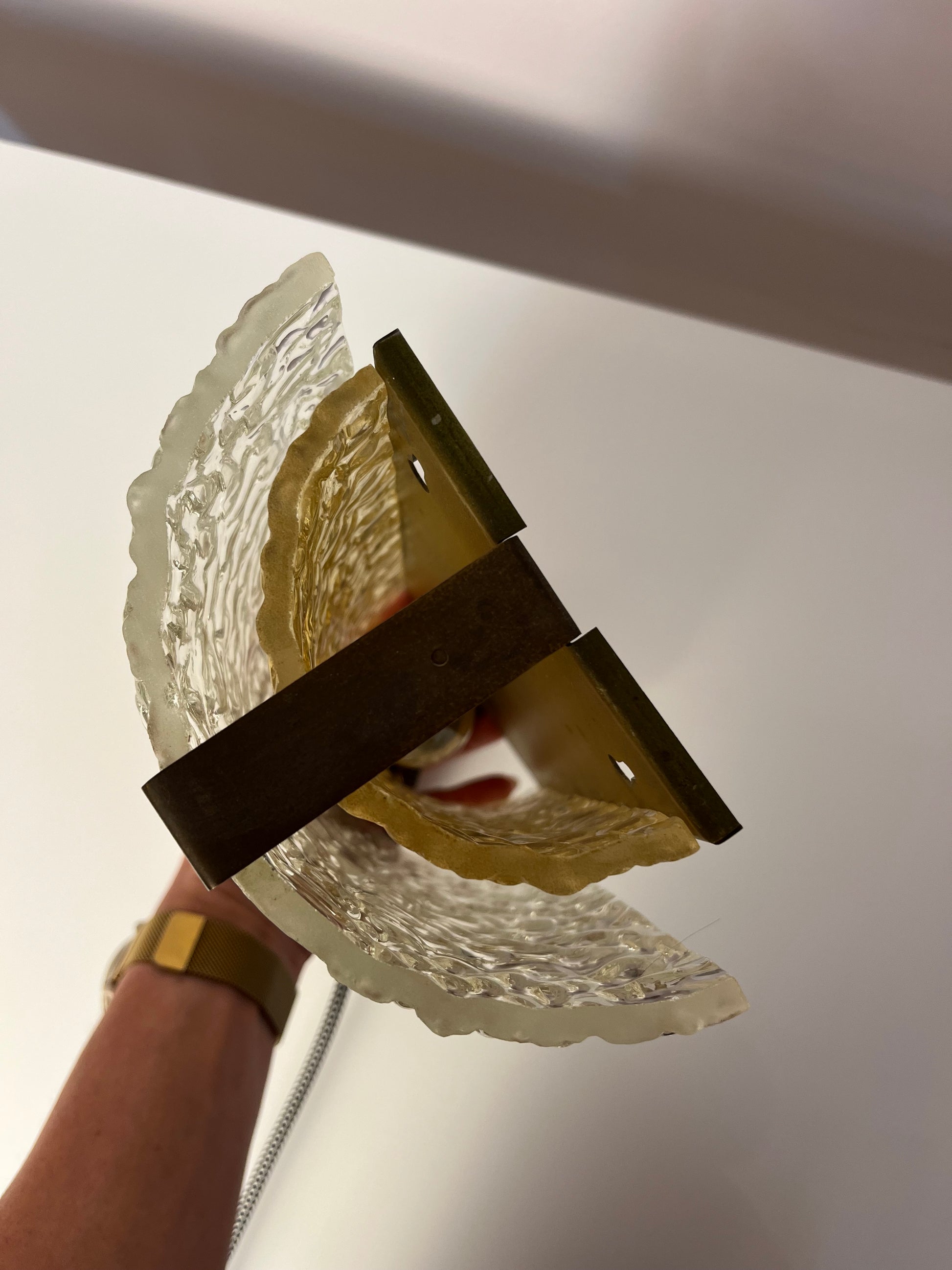 Wandlampe Glas Messing von Orrefors