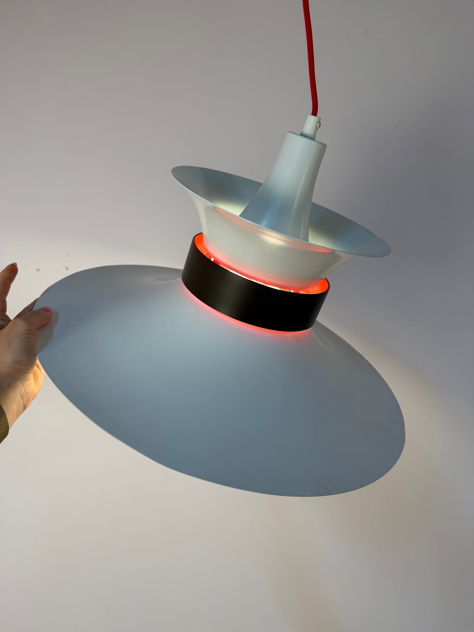 Lamellenlampe weiß schwarz von Bent Nordsted für Lyskaer Belysning