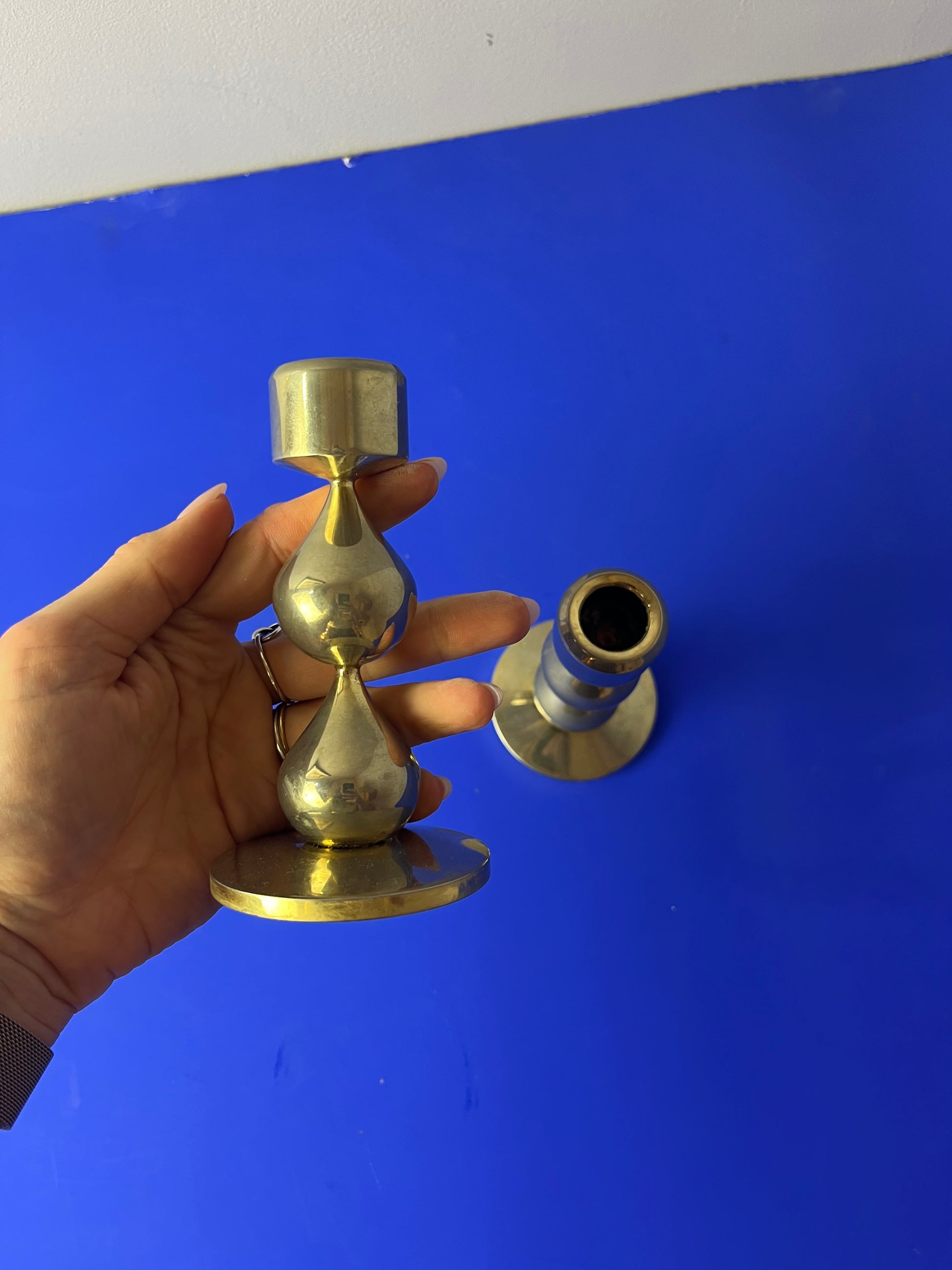 Kerzenständer vergoldet von Hugo Asmussen für Asmussen Design