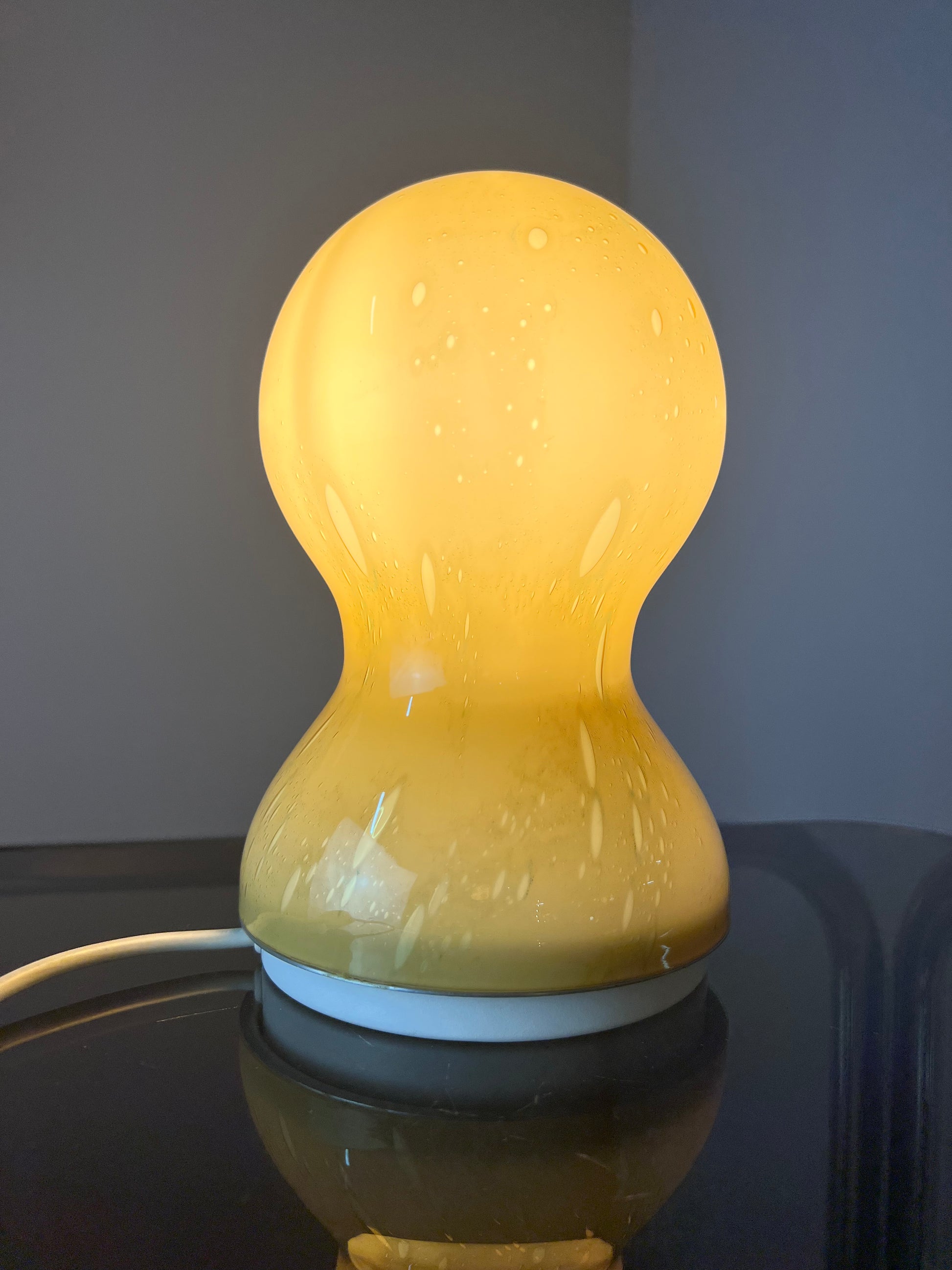 Tischlampe gelb Glas von Doria