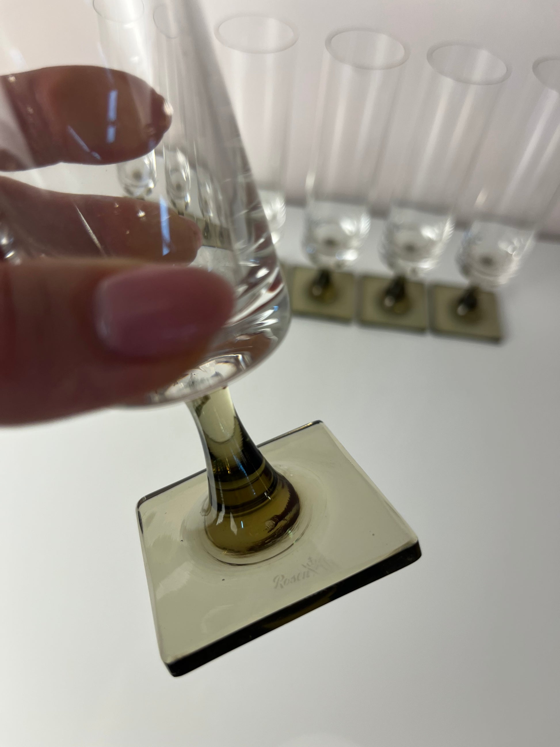 Set: 6x Sektkelch Modell Berlin mit Rauchfuß von Georg Jensen für Rosenthal