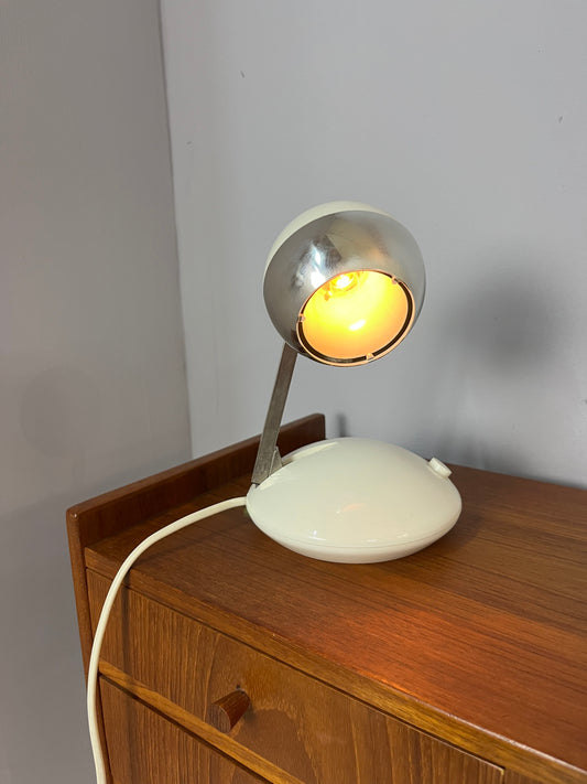 Schreibtischlampe weiß Chrom mit Teleskoparm von Eichhoff Werke