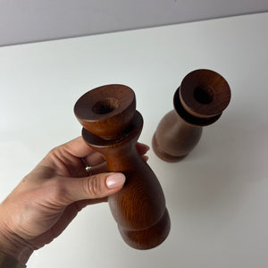 Set: 2x Kerzenständer Teak