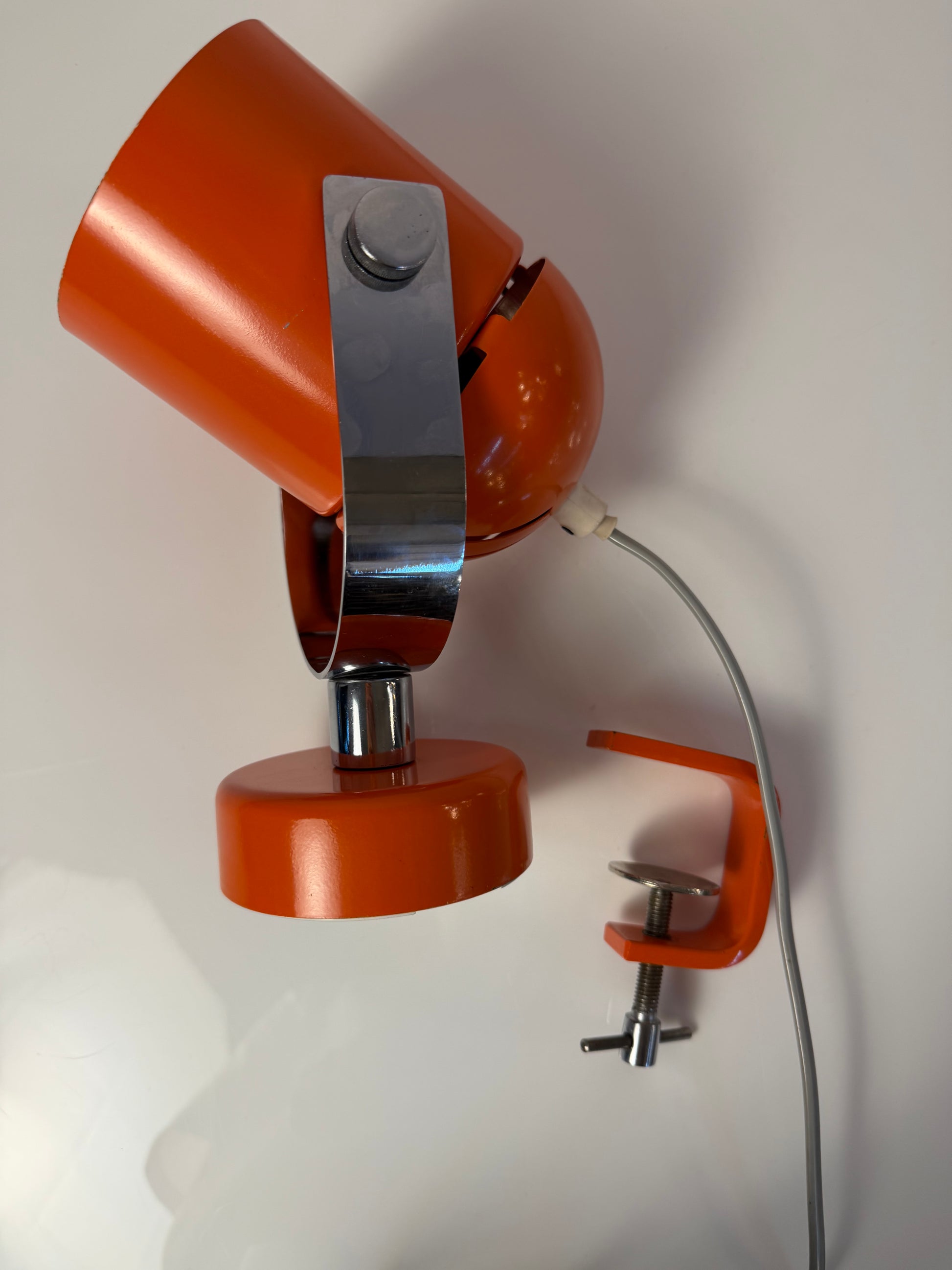 Klemmlampe / Wandlampe Combi Lux orange Chrom von Stanislav Indra für Lidokov Boskovice