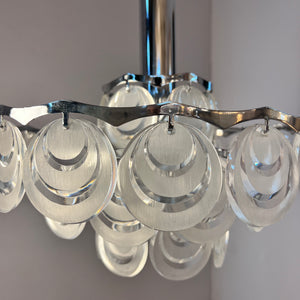 Hängelampe mit Scheiben silber weiß Acrylglas Metall