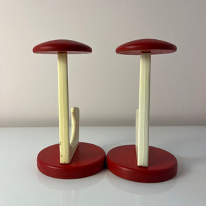 Set: 2x Wandhaken weiß rot