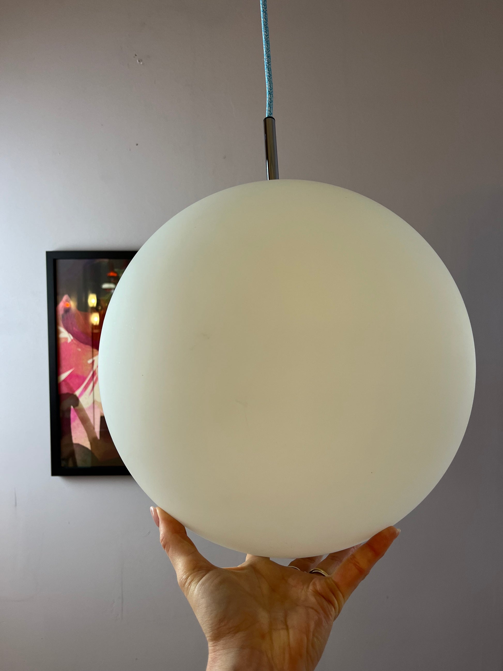 Kugellampe weiß Chrom von Glashütte Limburg