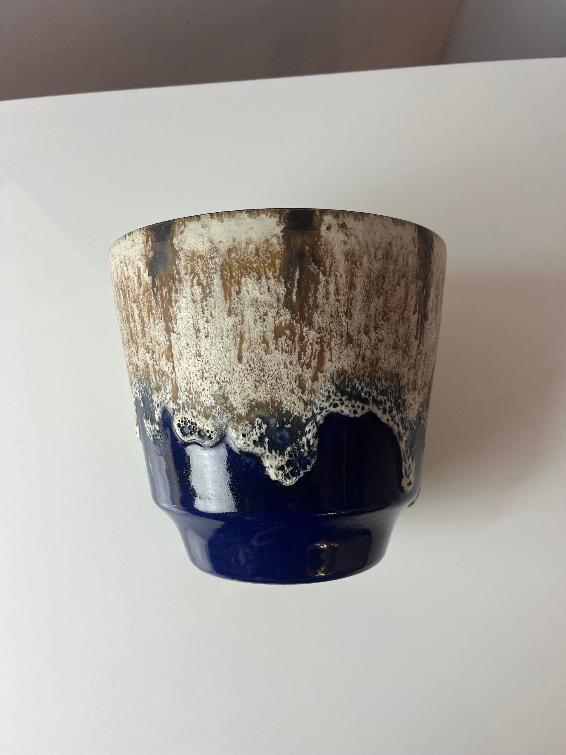 Blumentopf Fat Lava blau