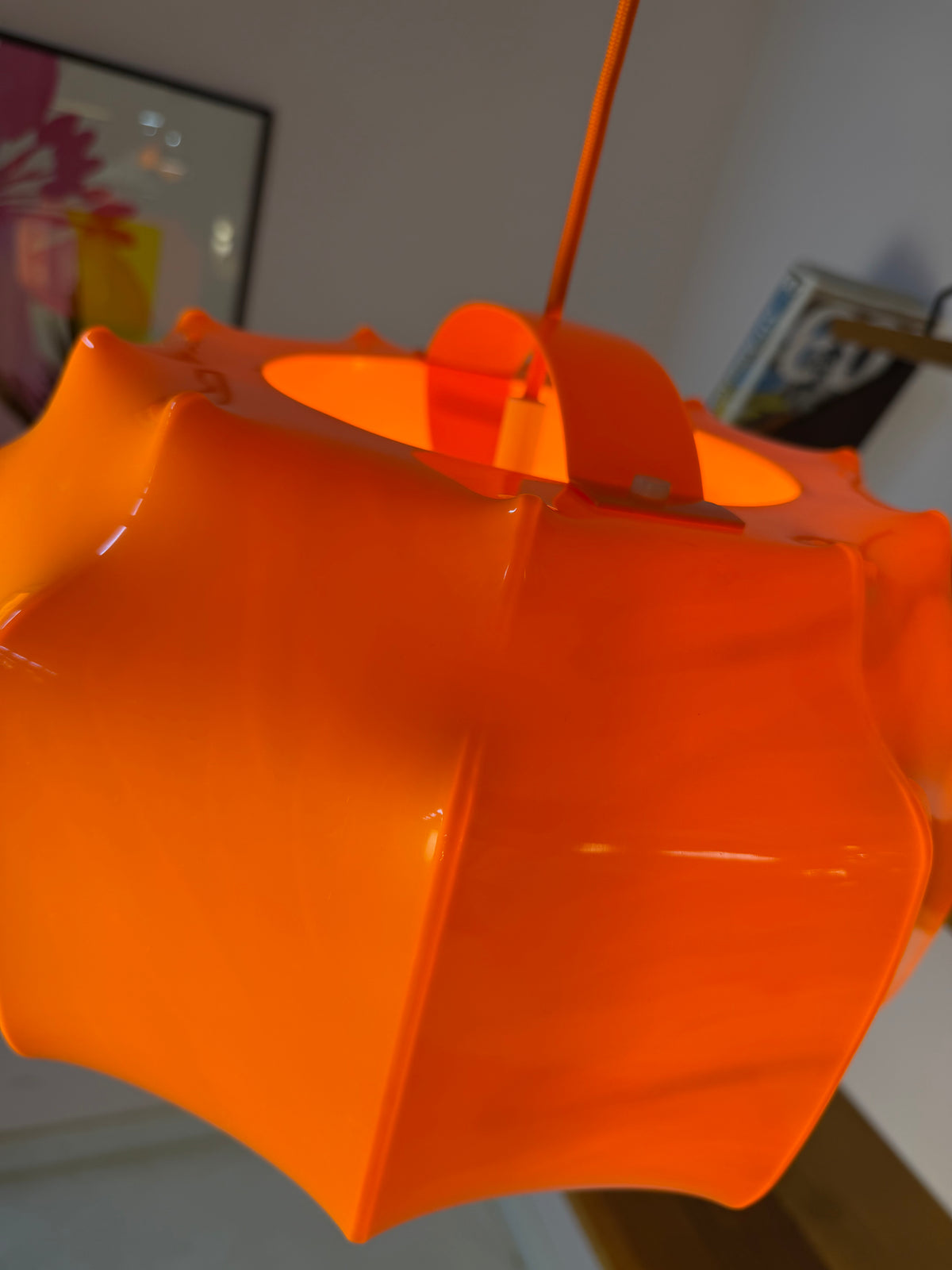 Hängelampe orange mit orangem Kabel von Ilka Plast