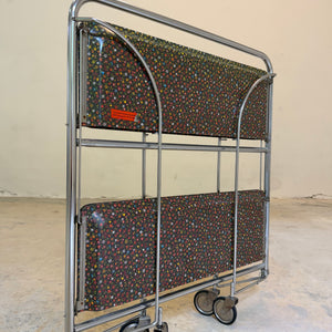 Dinette Servierwagen mit Blümchen und Chrom