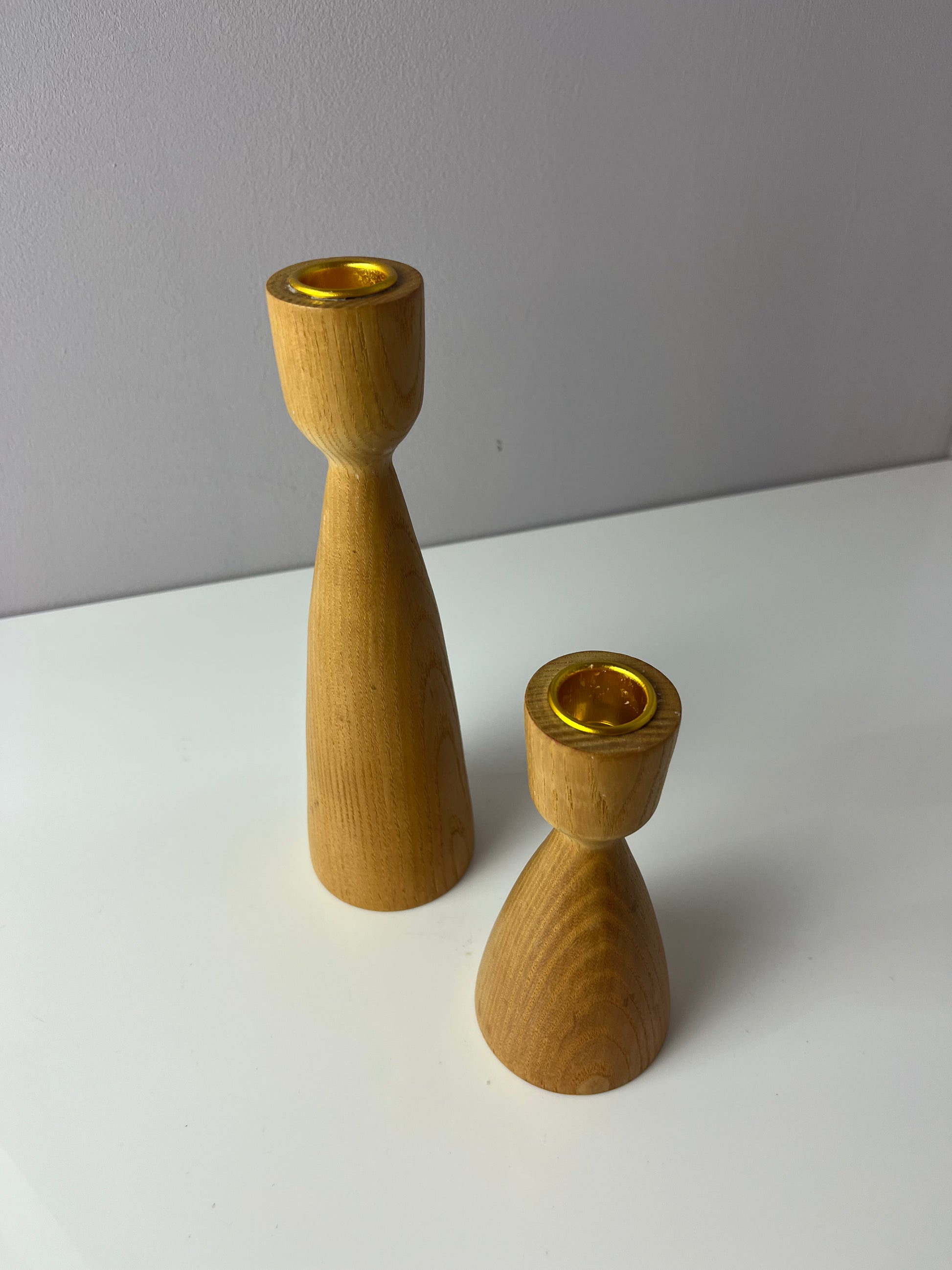 Set: 2x Kerzenständer Eiche