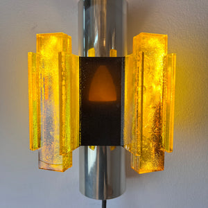 Wandlampe gelb schwarz von Claus Bolby für Cebo