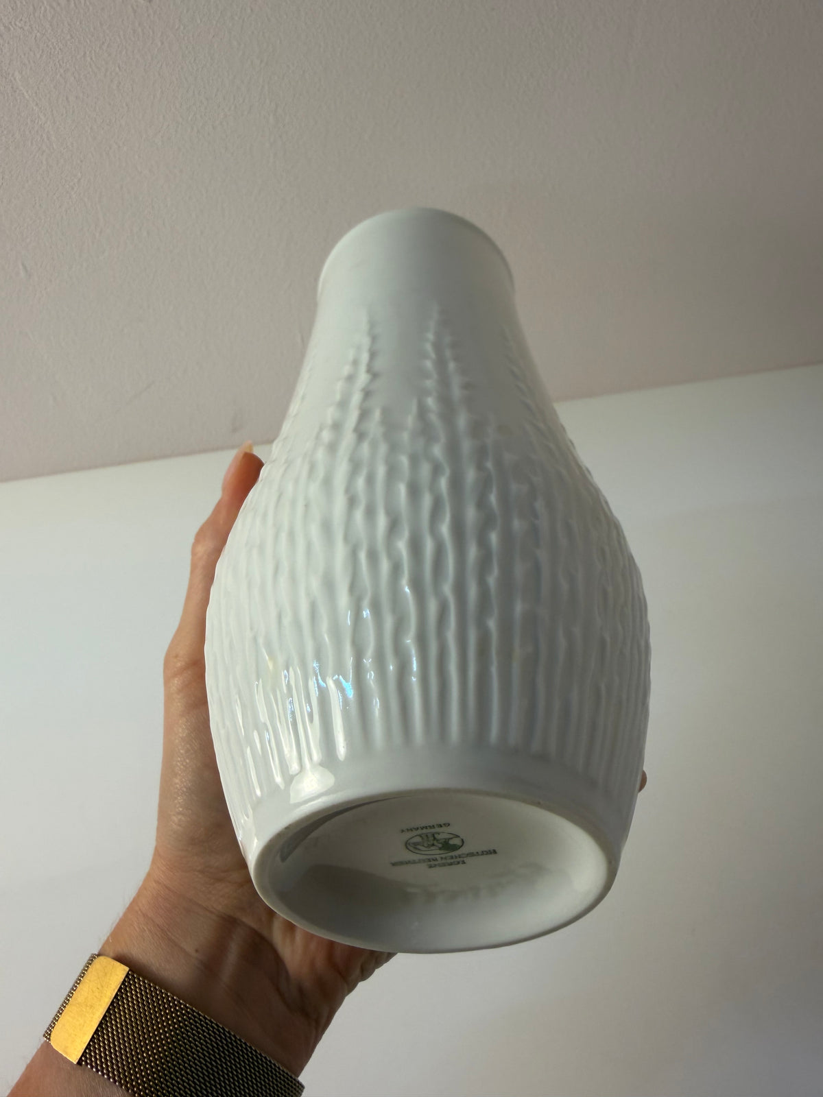 Vase weiß Porzellan von Hans Achtziger für Hutschenreuther