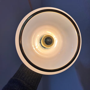 Hängelampe Opalglas Messing