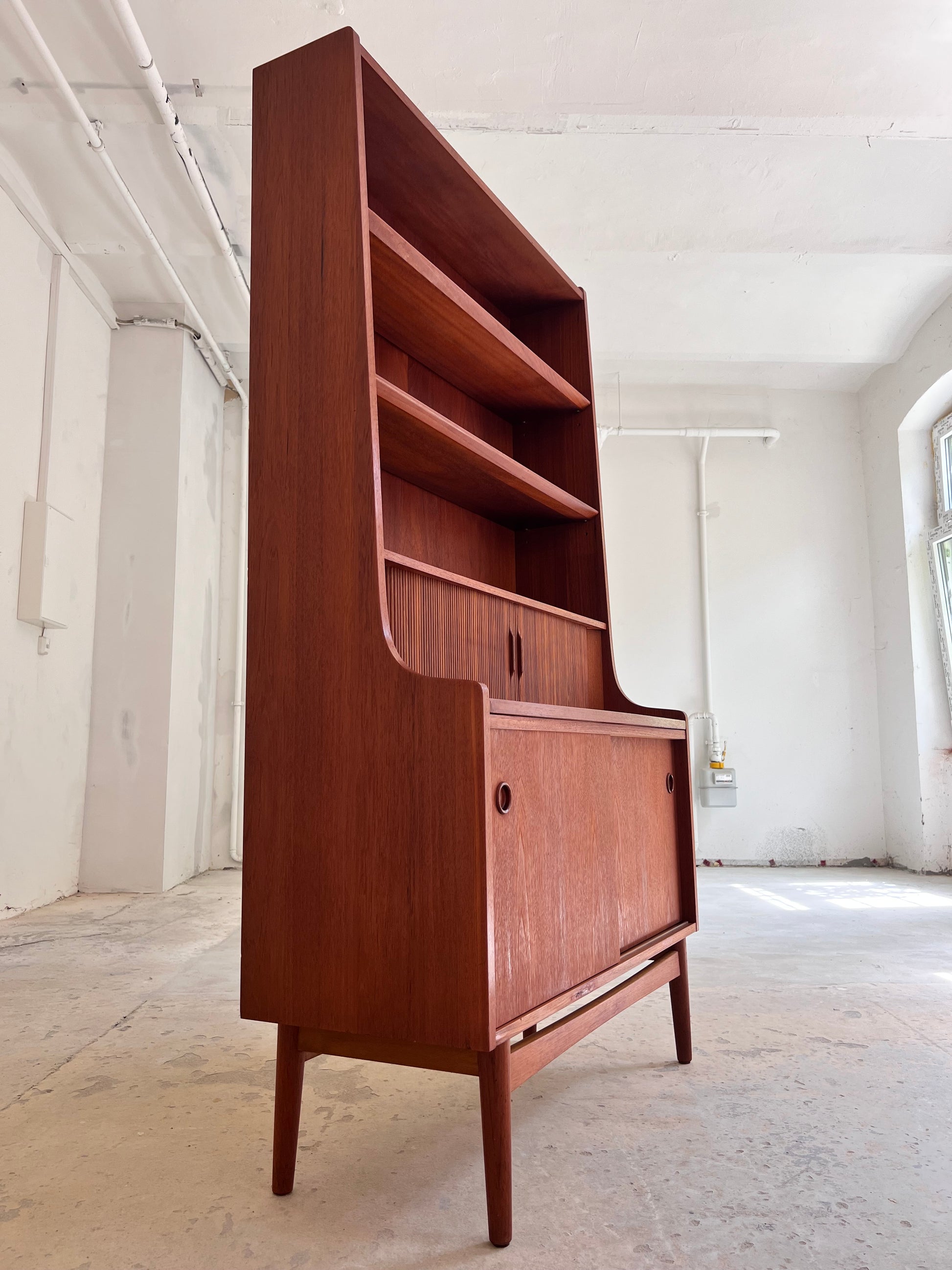 Bücherregal Teak mit Sekretär & Ausziehplatte von Johannes Sorth für Nexø