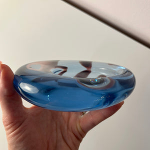 Schale hellblau Glas von Per Lütken von Holmegaard