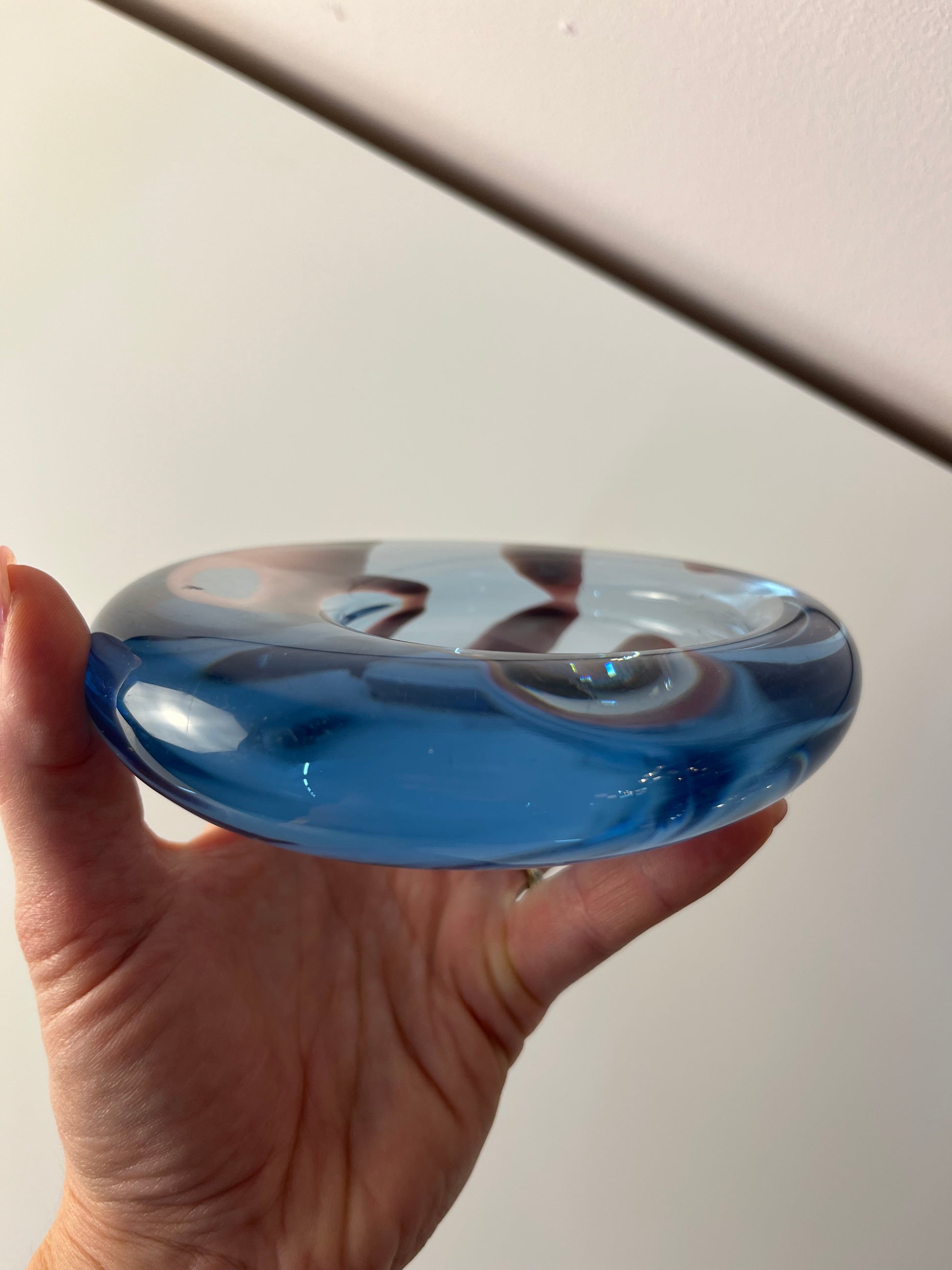 Schale hellblau Glas von Per Lütken von Holmegaard