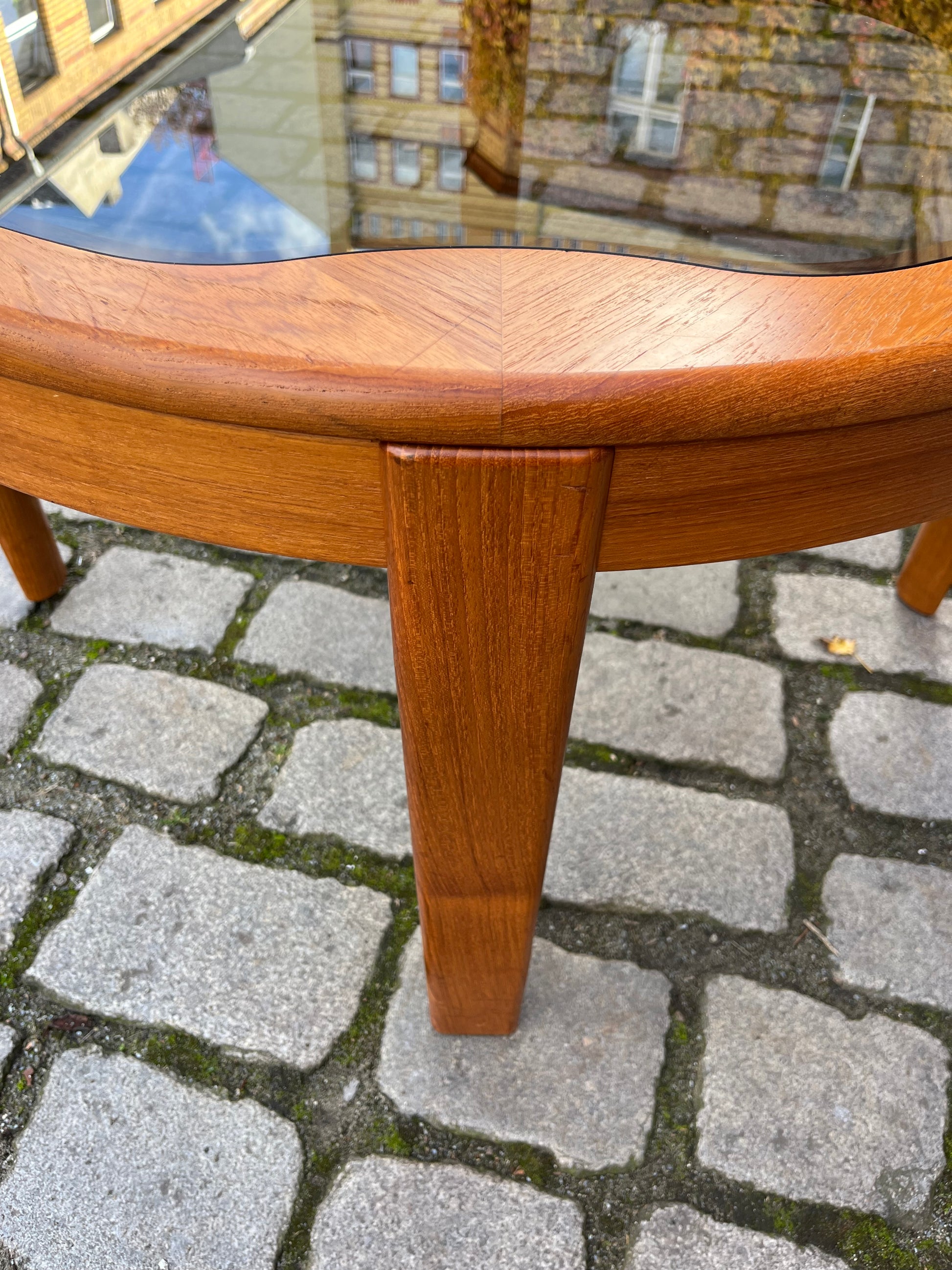 Couchtisch Teak Rauchglas