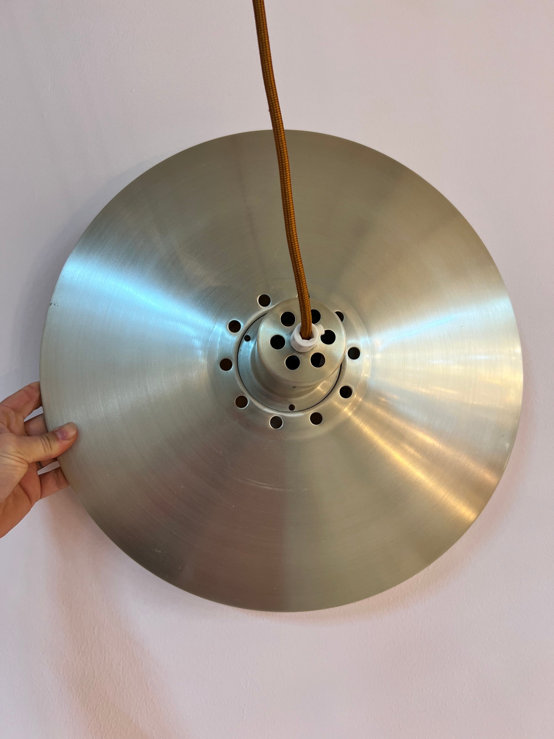 Lamellenlampe silber von Erik Jensen für Teknika