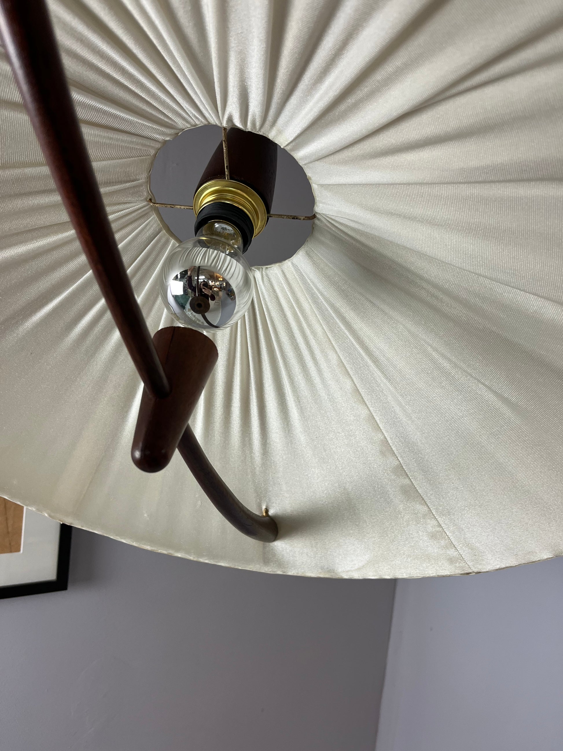 Hängelampe beige braun Teak von Temde