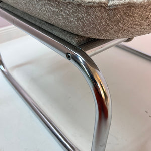 Hocker Halina beige Chrom von Hellerau