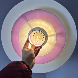 Lamellenlampe weiß lila von Formlight