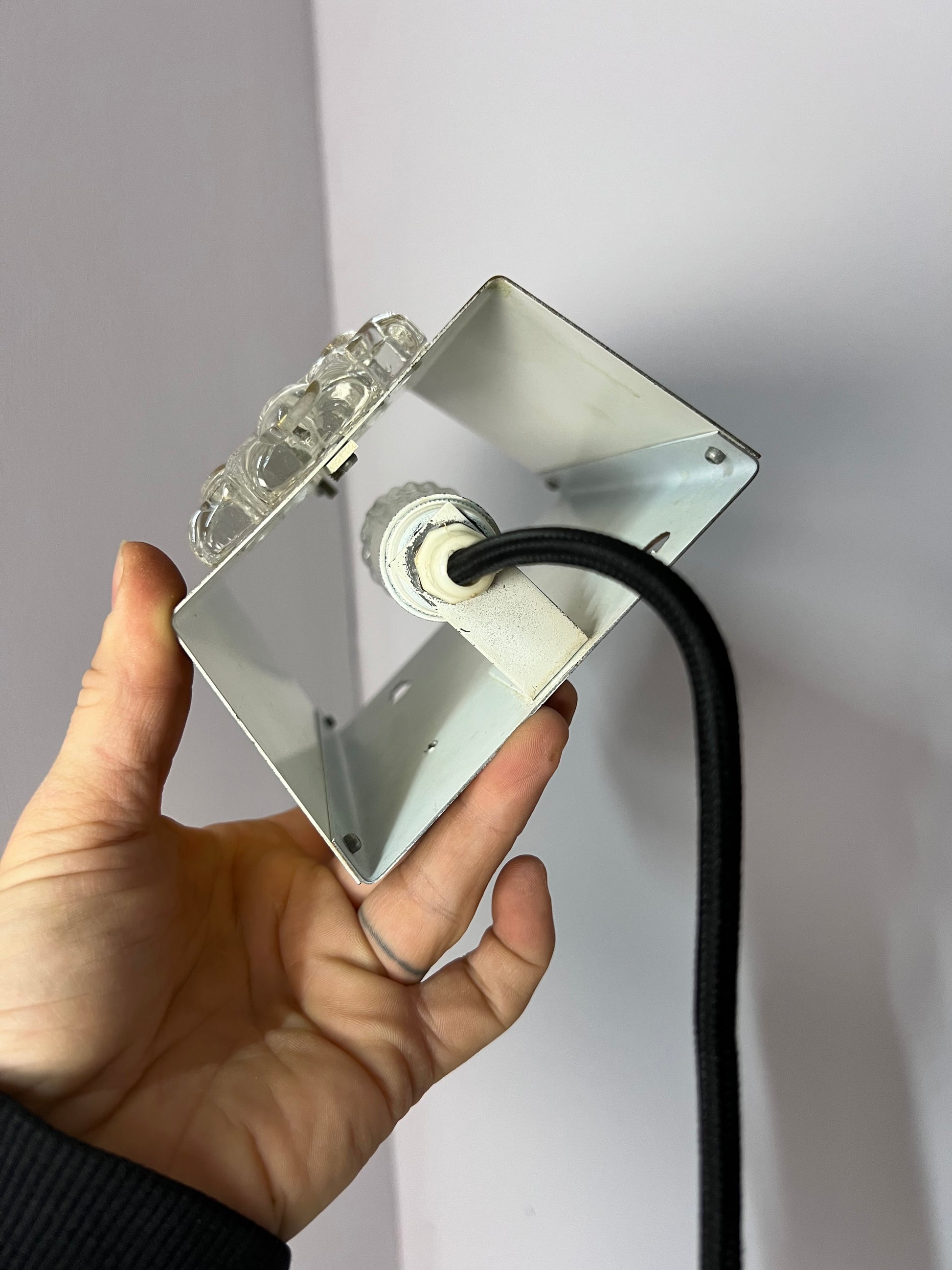 Wandlampe Eisglas & Messing