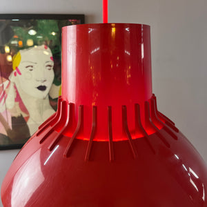 Hängelampe Solar rot Kunststoff von Svend Middelboe für Nordisk