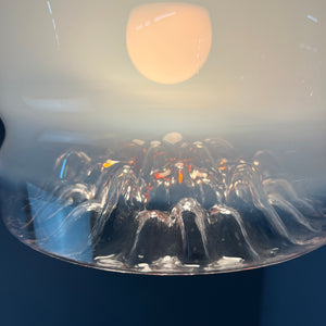 Hängelampe weiß gelb Muranoglas von Mazzega