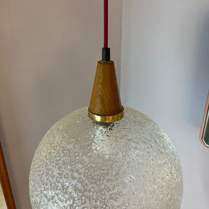 Kugellampe Glas Teak von Doria