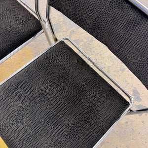 Set: 4x TACKE Polsterstuhl schwarz Chrom