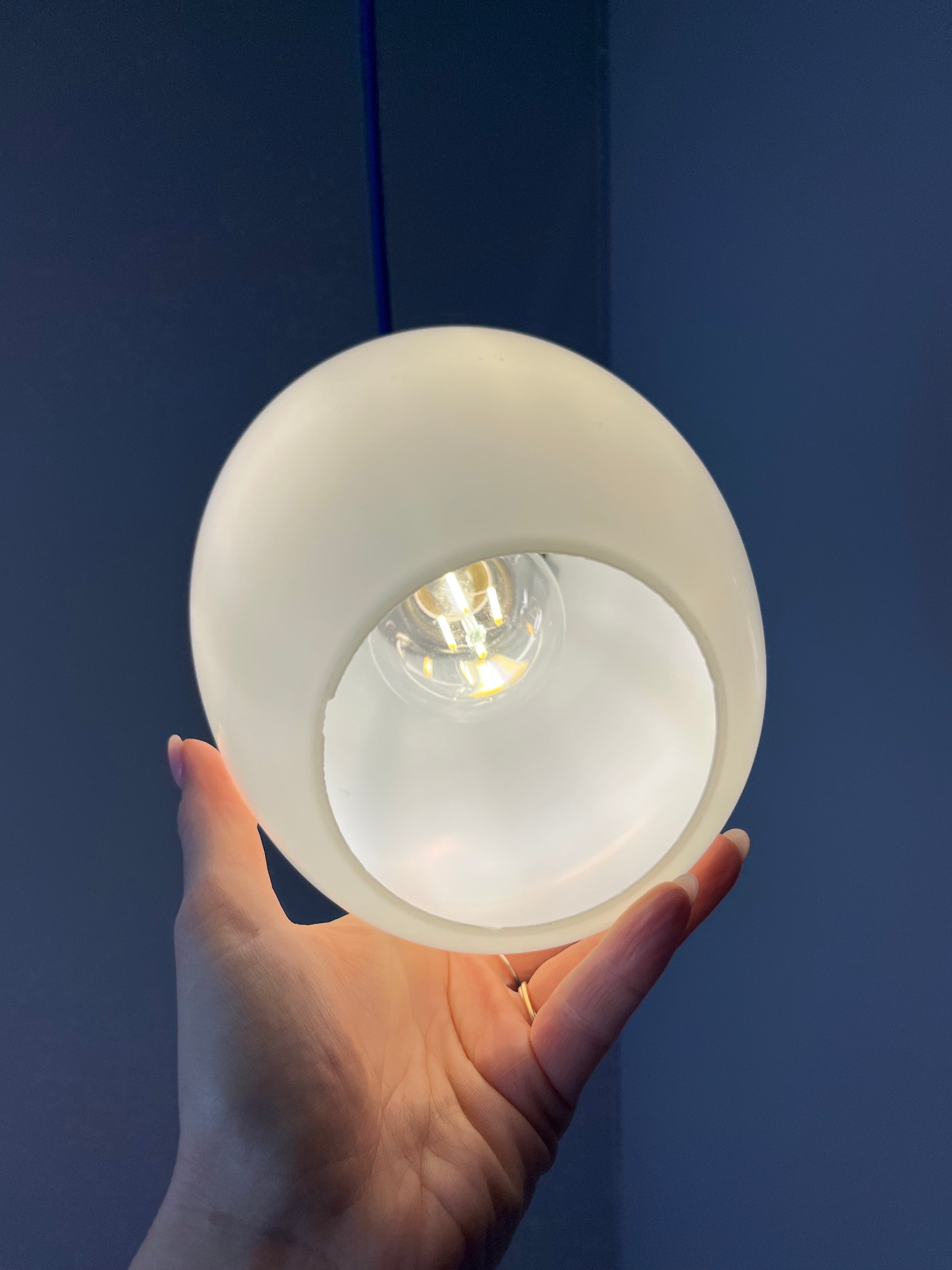 Hängelampe Opalglas Chrom aus Dänemark