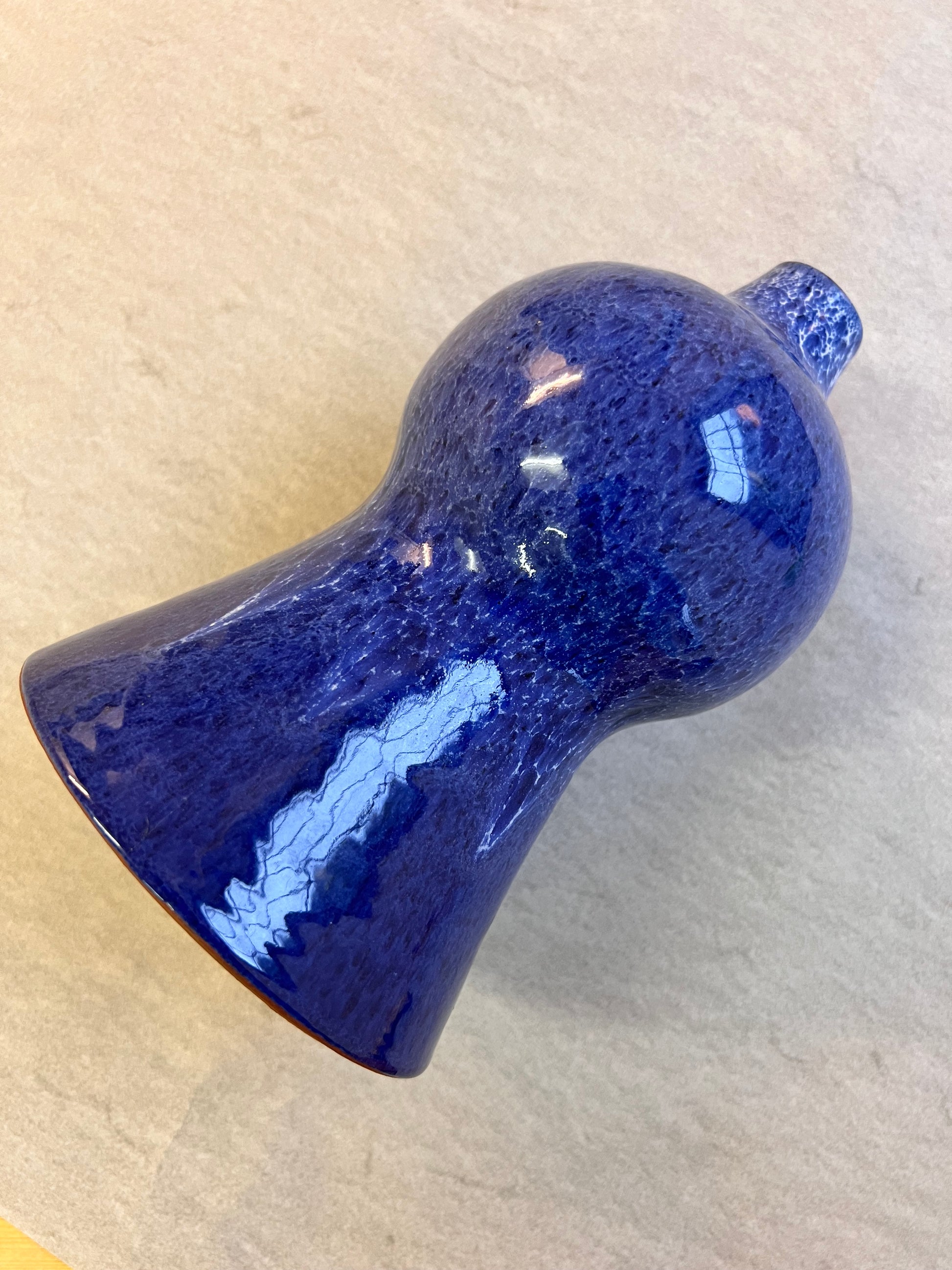 Vase blau Keramik von VEB Töpferhof Römhild DDR