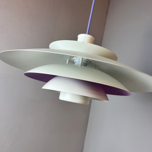 Lamellenlampe weiß lila von Formlight