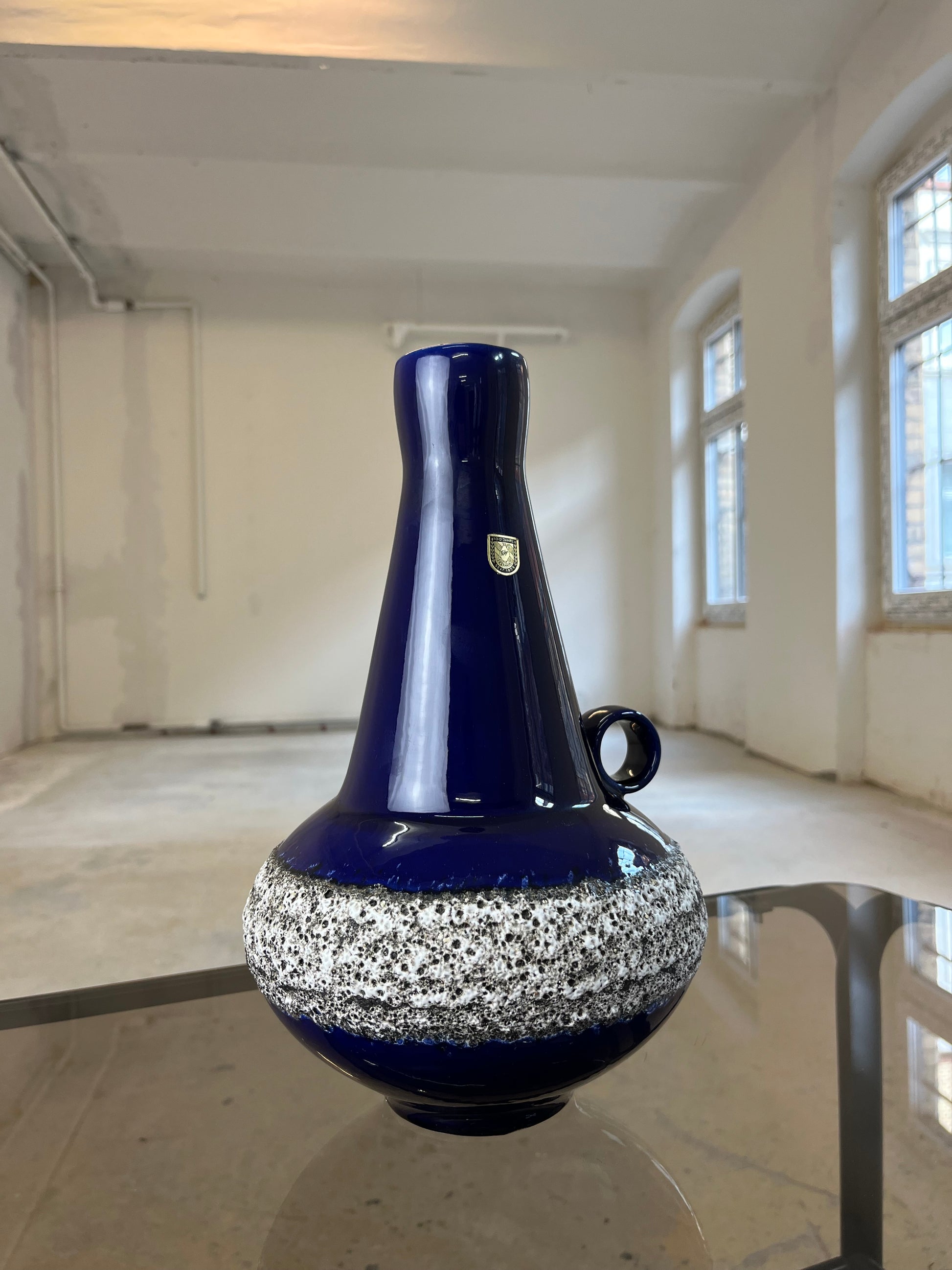 Vase 408-30 Fat Lava Königsblau von Fohr Keramik