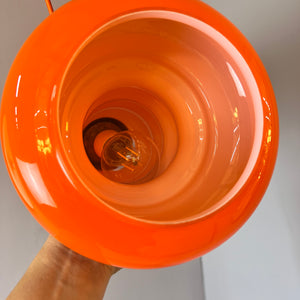 Hängelampe orange Glas