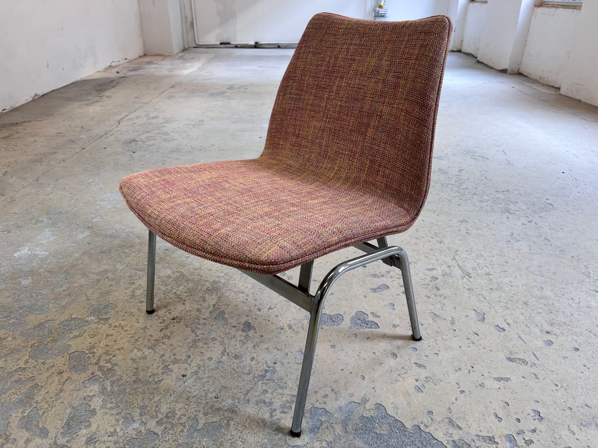 Sessel Lufthavnsstol orange Chrom von Anden Arkitekt für Duba Møbelindustri