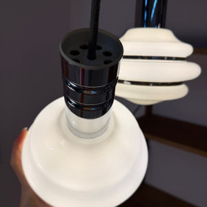 Hängelampe weiß Chrom Glas