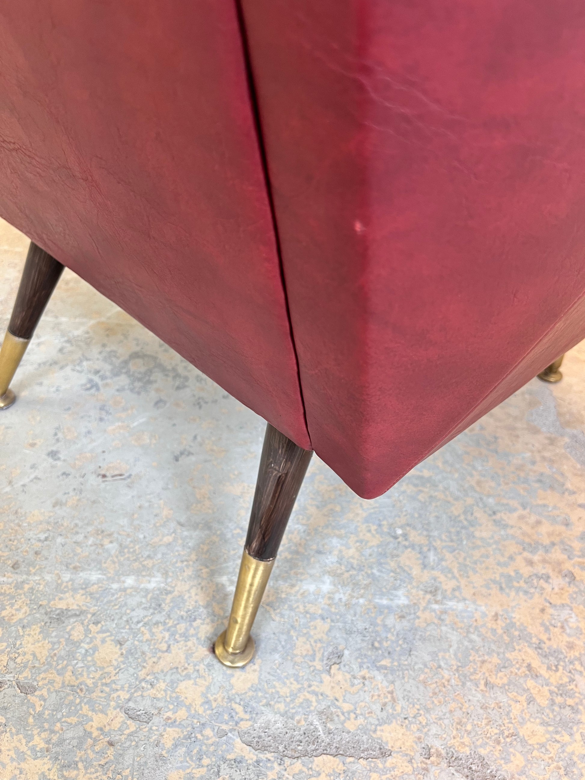Sessel rot Kunstleder aus Italien