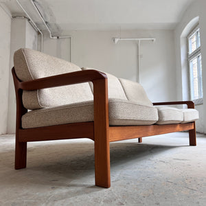 3-Sitzer Sofa Teak & Wolle aus Dänemark