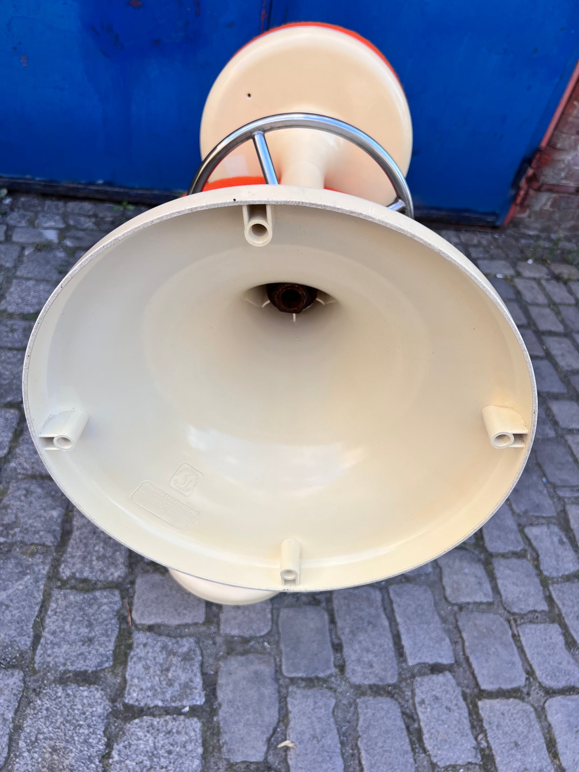 Barhocker creme orange von Friedrich Stuckenbröker für Lockhausen Plastik