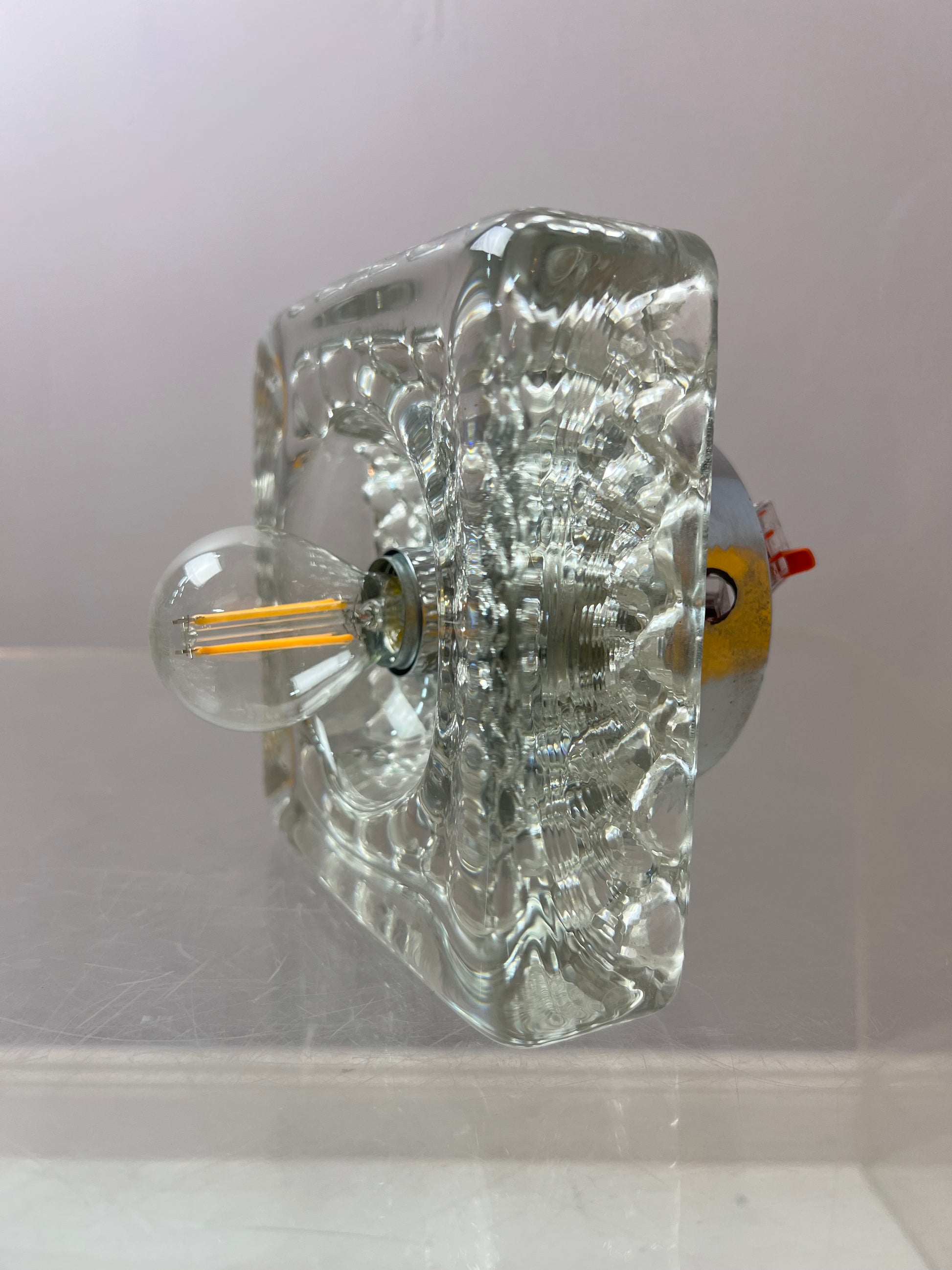 Wandlampe Ice Cube Glas Chrom