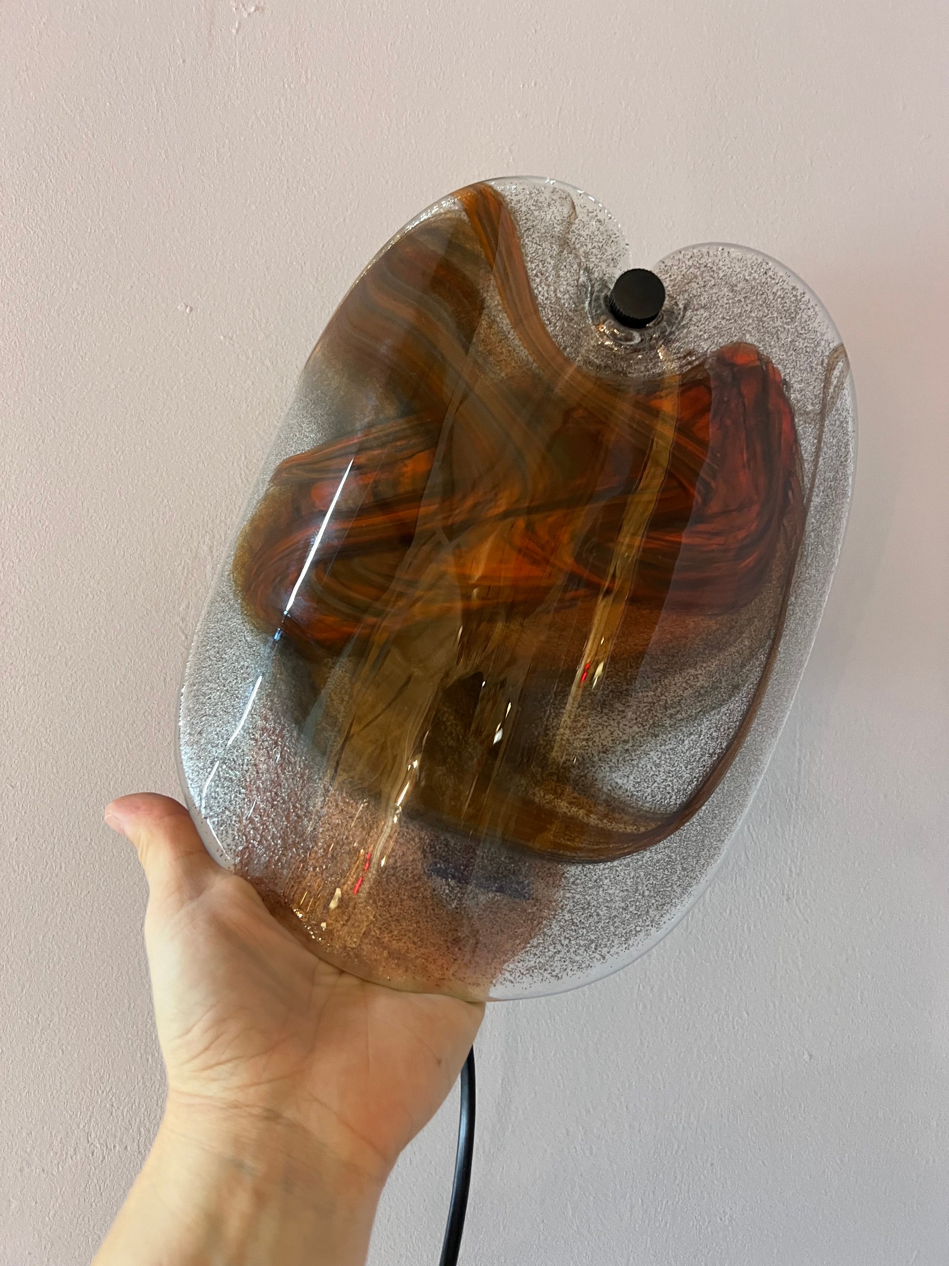 Wandlampe rotbraun Glas von Per Lütken für Holmegaard