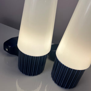 Set: 2x Wandlampe Modell 6020 blau von Sigvard Bernadotte für Ifö