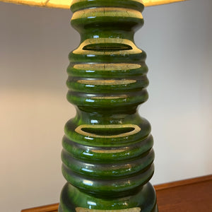 Tischlampe grün Keramik aus Westdeutschland